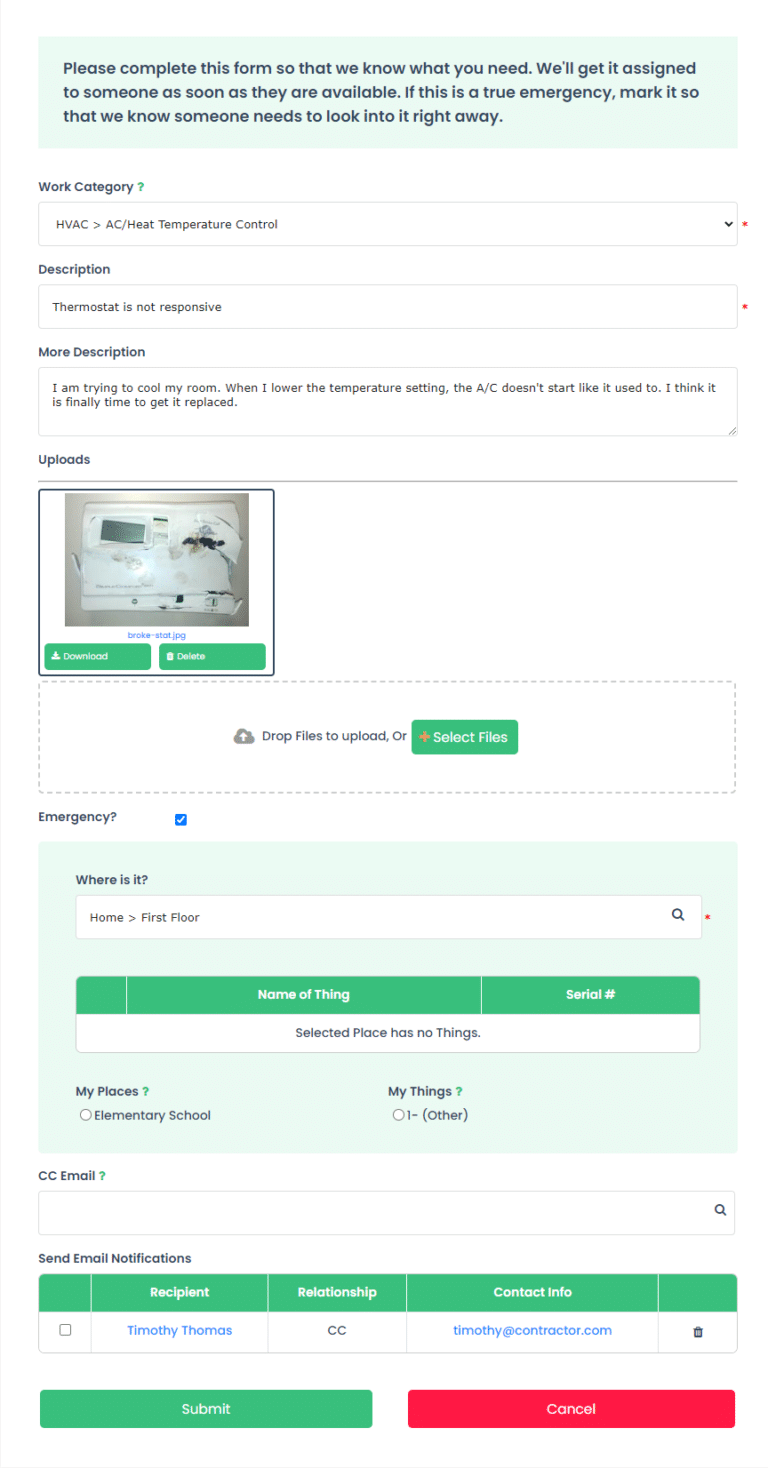 Support & Help - Work Orders - eSSETS