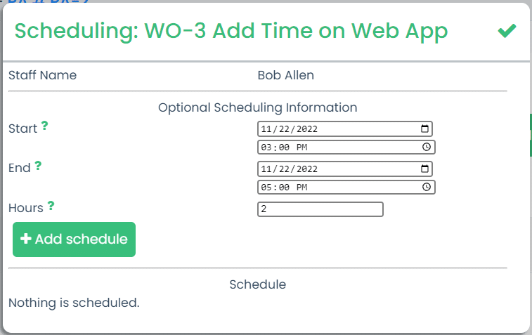 Add Schedule Information