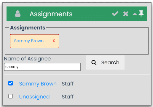 Assignee Filter Chosen