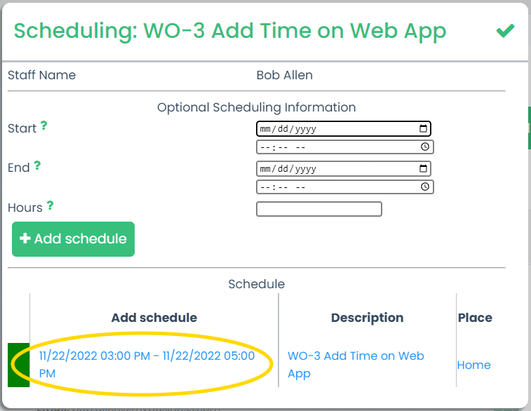 Assignee Scheduled