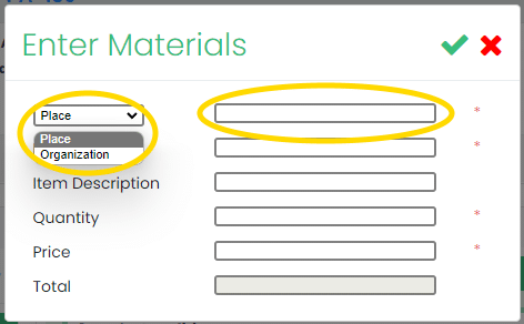 Choosing the Source of the Materials