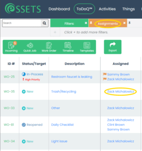 Support & Help - Dashboard - eSSETS