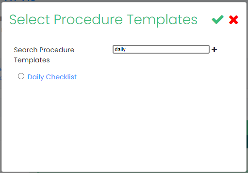 Select Procedure Templates
