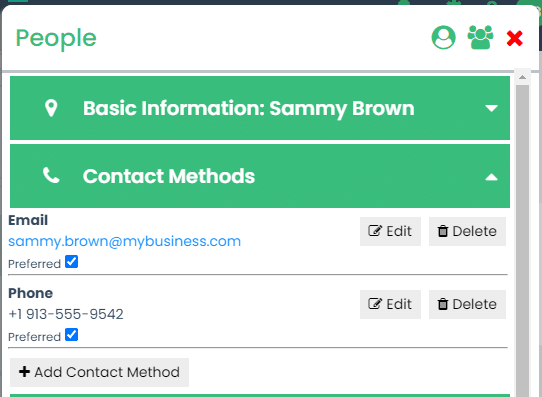 People Contact Methods