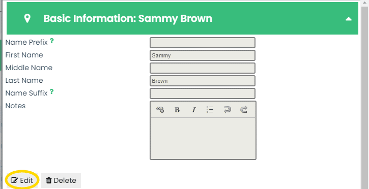 People Dialog Basic Information Section