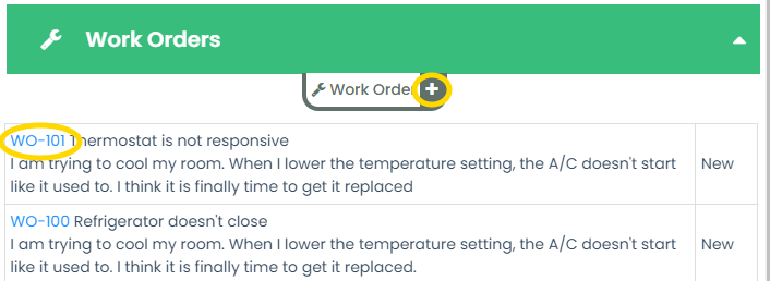 People Work Orders Section