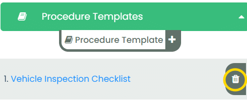 Work Template Added Procedure Templates