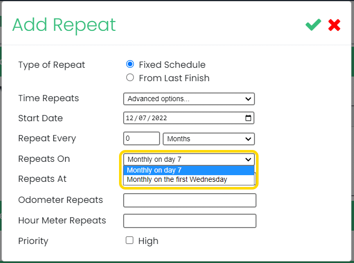 Work Template Advanced Repeats Monthly