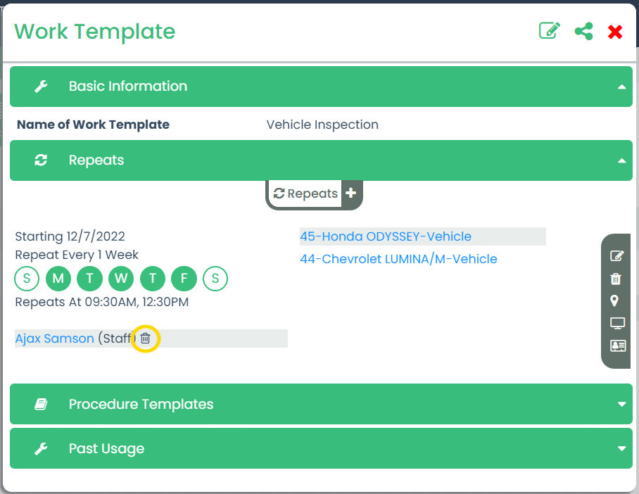 Work Template Assignee Removal