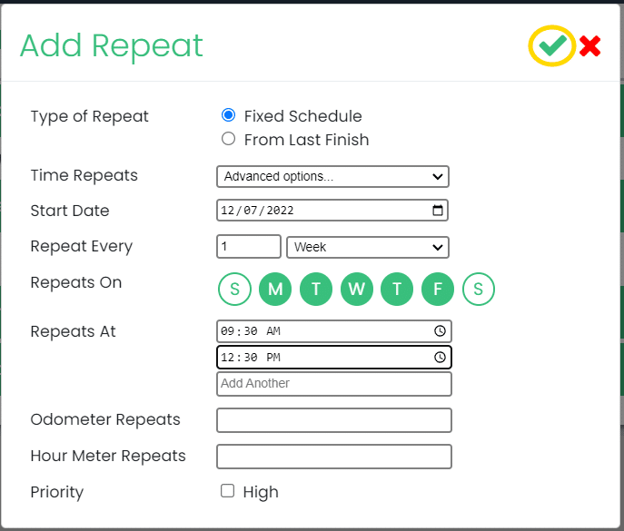 Work Template Save Repeat